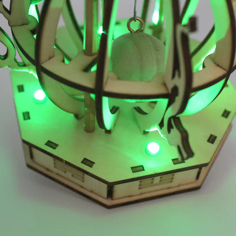 Wooden Earthquake Alarm Model Puzzle DIY Science Toy