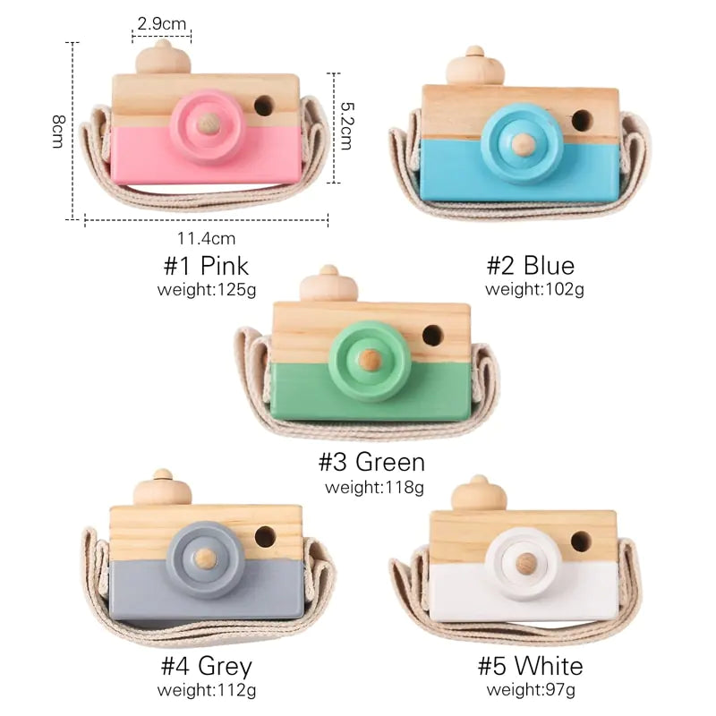 Montessori Wooden Baby Toy Fashion Camera Pendant
