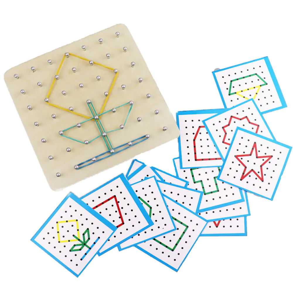 Montessori Baby Geometric Shape Rubber Band Game