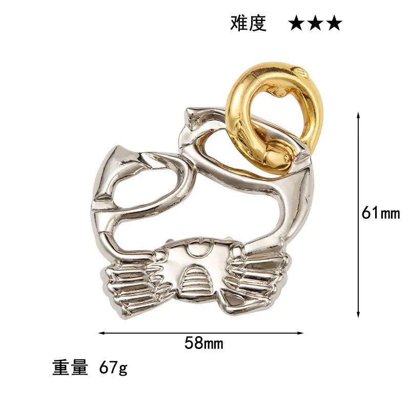 Zinc Alloy Unlocking Puzzle Toy for Kids and Adults