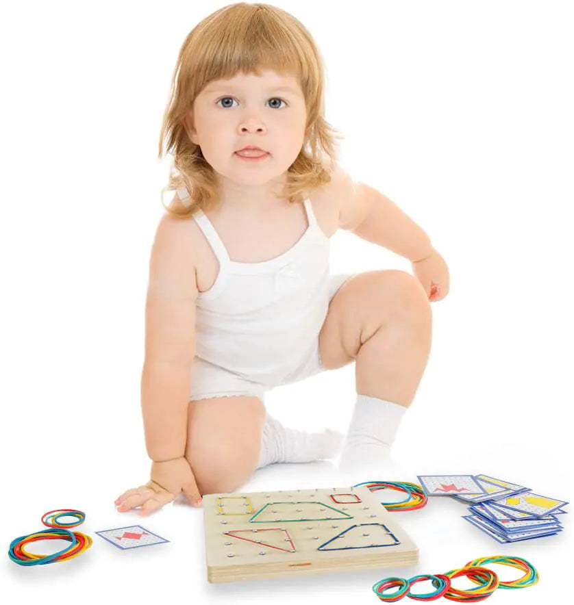 Montessori Baby Geometric Shape Rubber Band Game