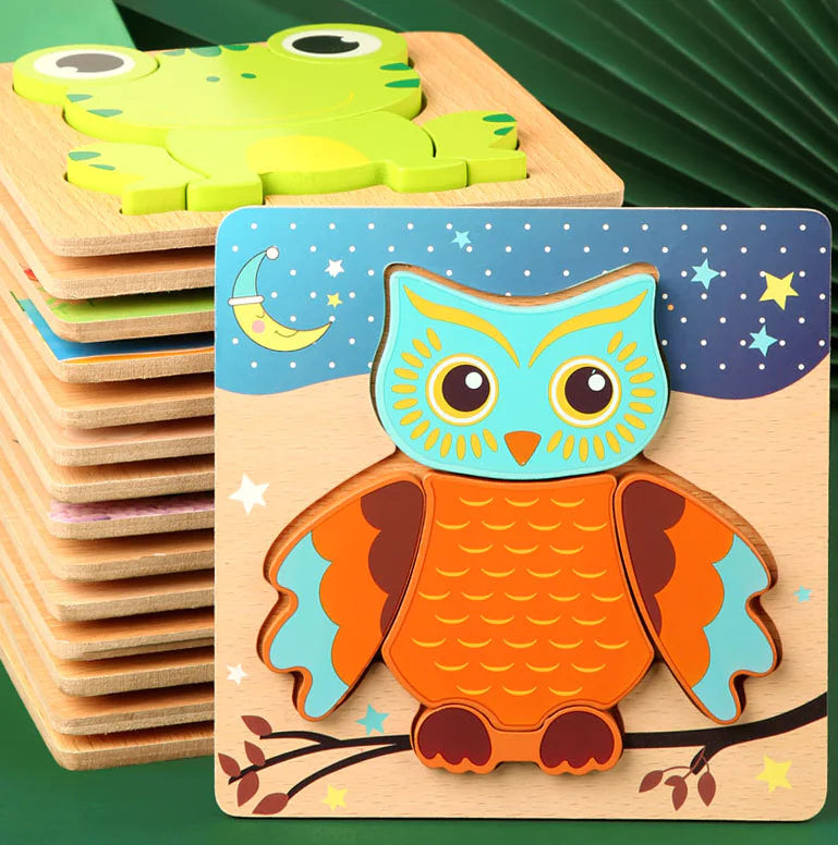 Montessori Wooden Educational Puzzle Board (One Set)
