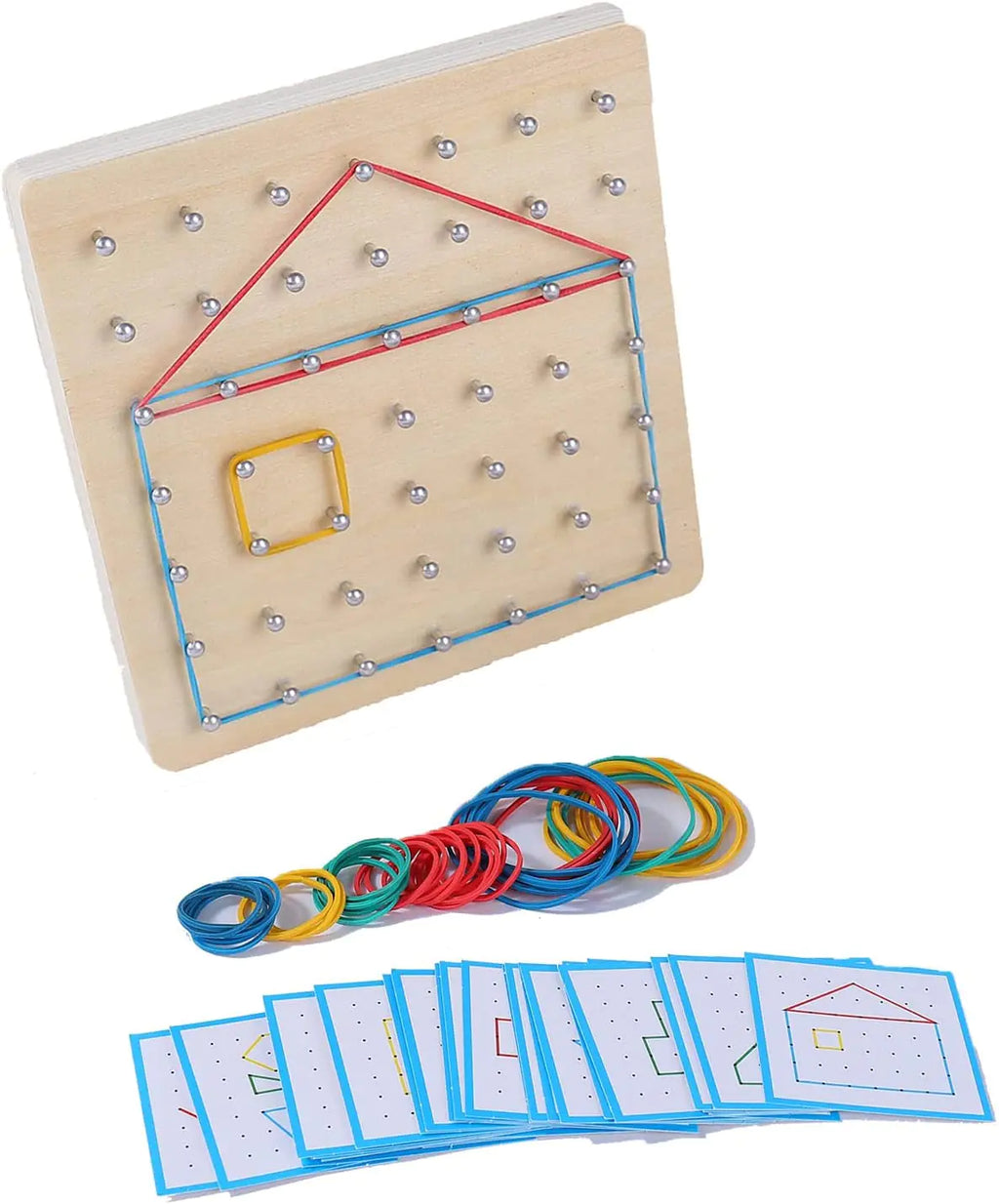 Montessori Baby Geometric Shape Rubber Band Game