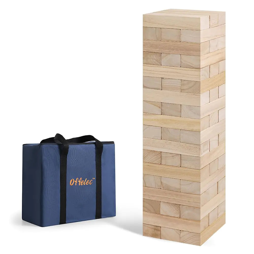 Giant Jenga Tower Game – 54 Wooden Blocks | 4 Ft Tall | Outdoor Stacking Game