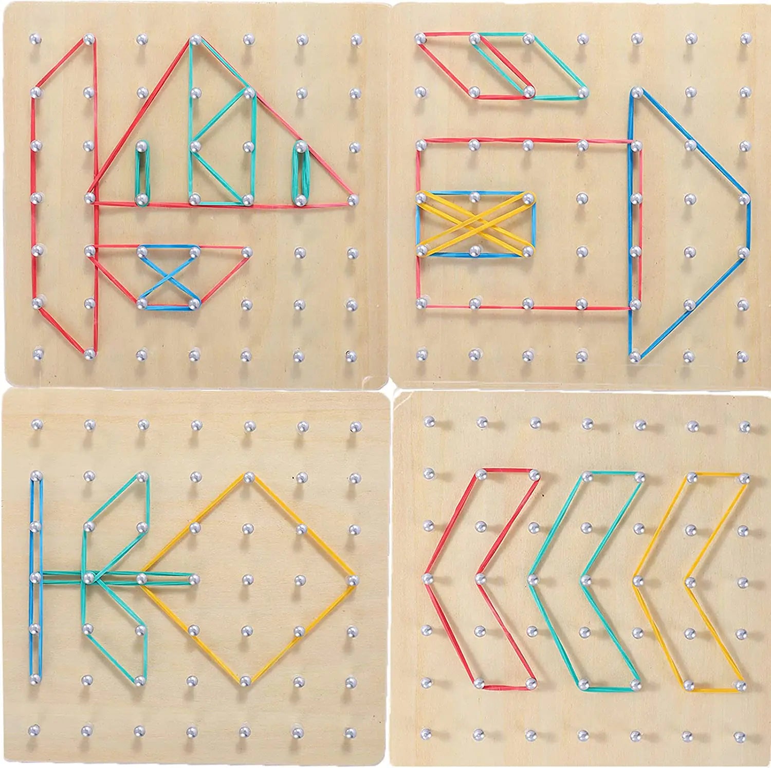 Montessori Baby Geometric Shape Rubber Band Game