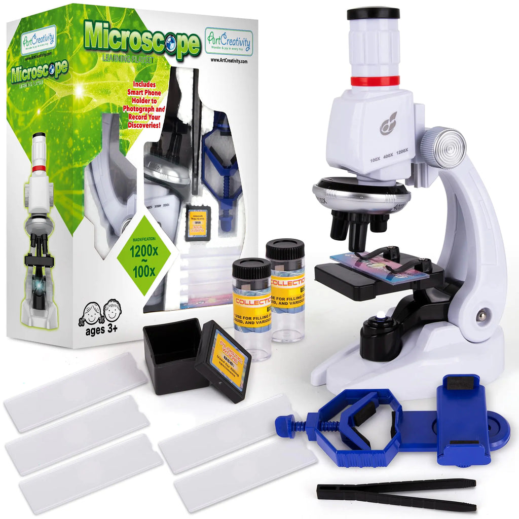 KidsScope Discovery Pro (120X-1200X) - Complete Science Kit with Smartphone Adapter