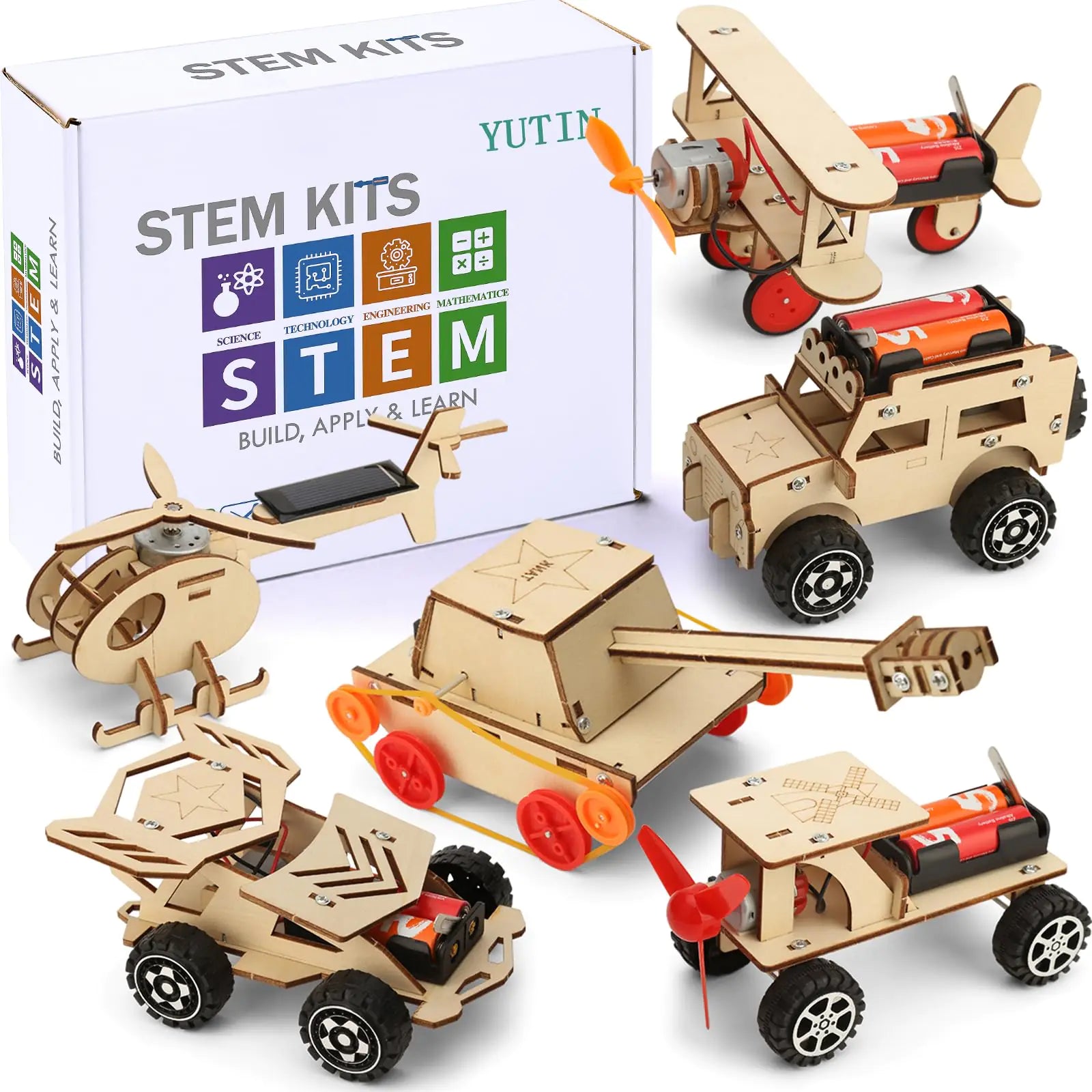 STEM Builder Kits for Boys 7-13: Wood Model Cars and More