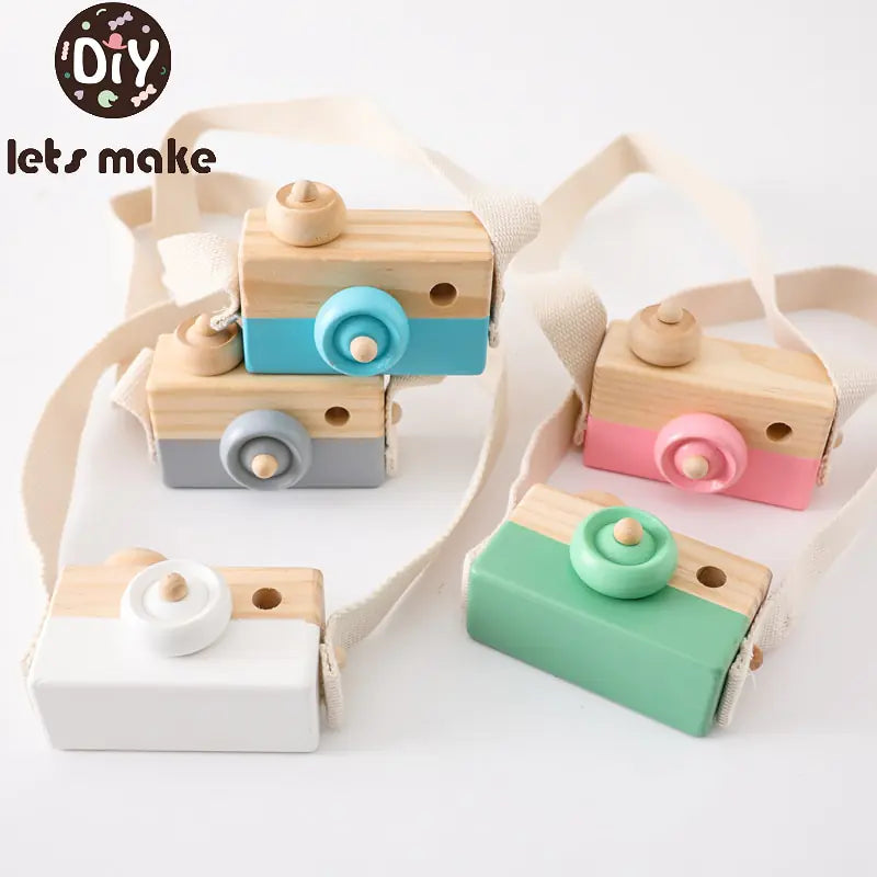 Montessori Wooden Baby Toy Fashion Camera Pendant