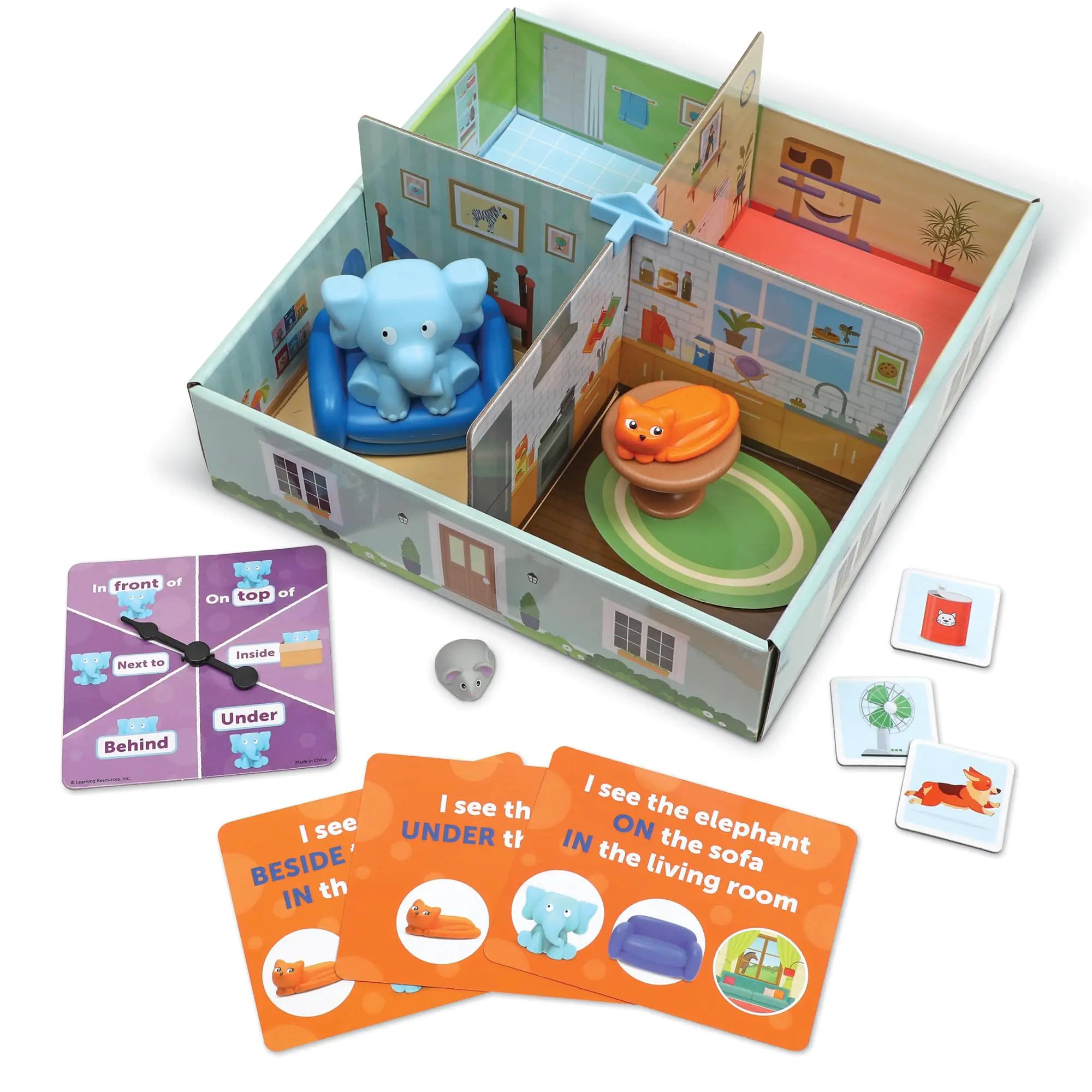 Learning Resources Elephant in The Room Positional Word Activity Set 48 Pieces Ages 4+ Educational Games Sight Word Games Games for Kids 4-8 Board Games for Kids 4-6