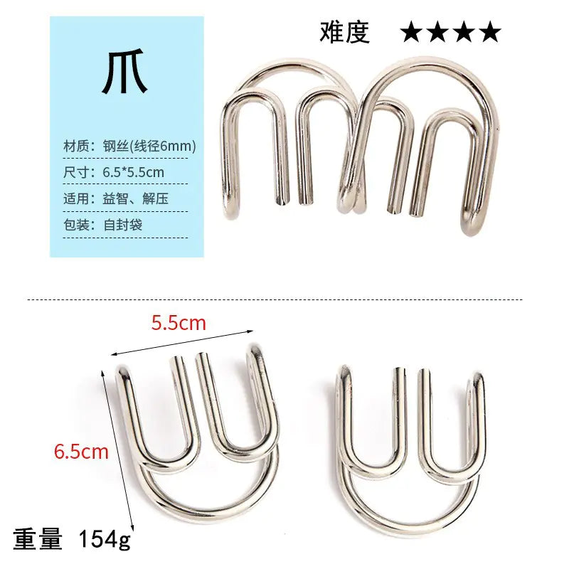 Zinc Alloy Unlocking Puzzle Toy for Kids and Adults