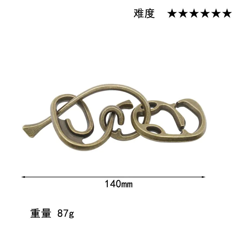 Zinc Alloy Unlocking Puzzle Toy for Kids and Adults