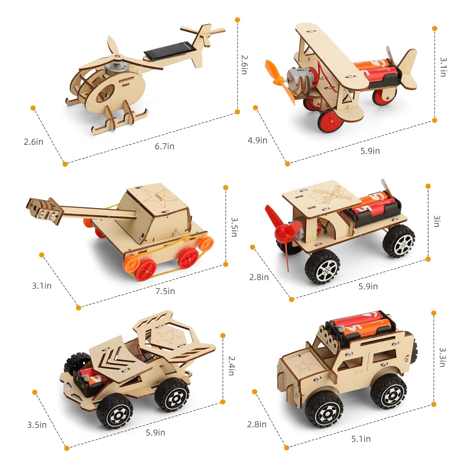 STEM Builder Kits for Boys 7-13: Wood Model Cars and More