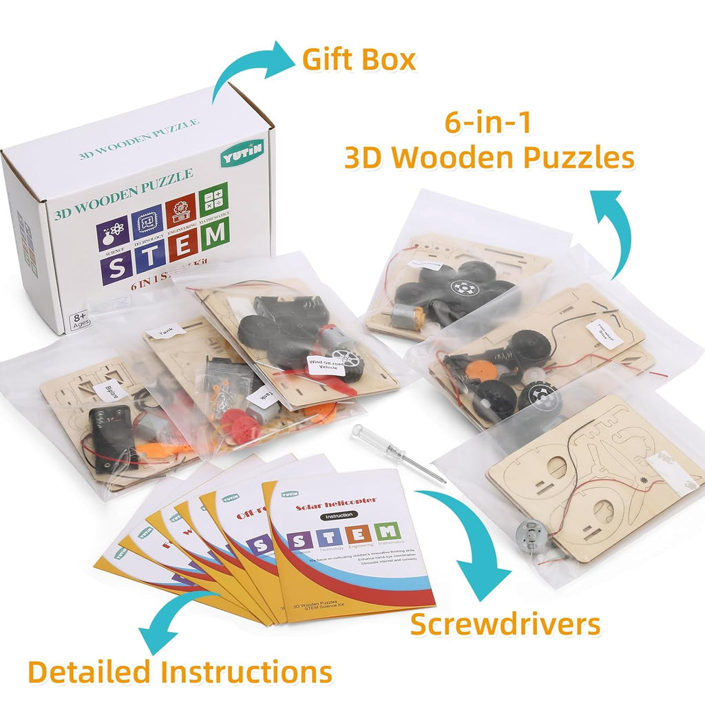 STEM Builder Kits for Boys 7-13: Wood Model Cars and More