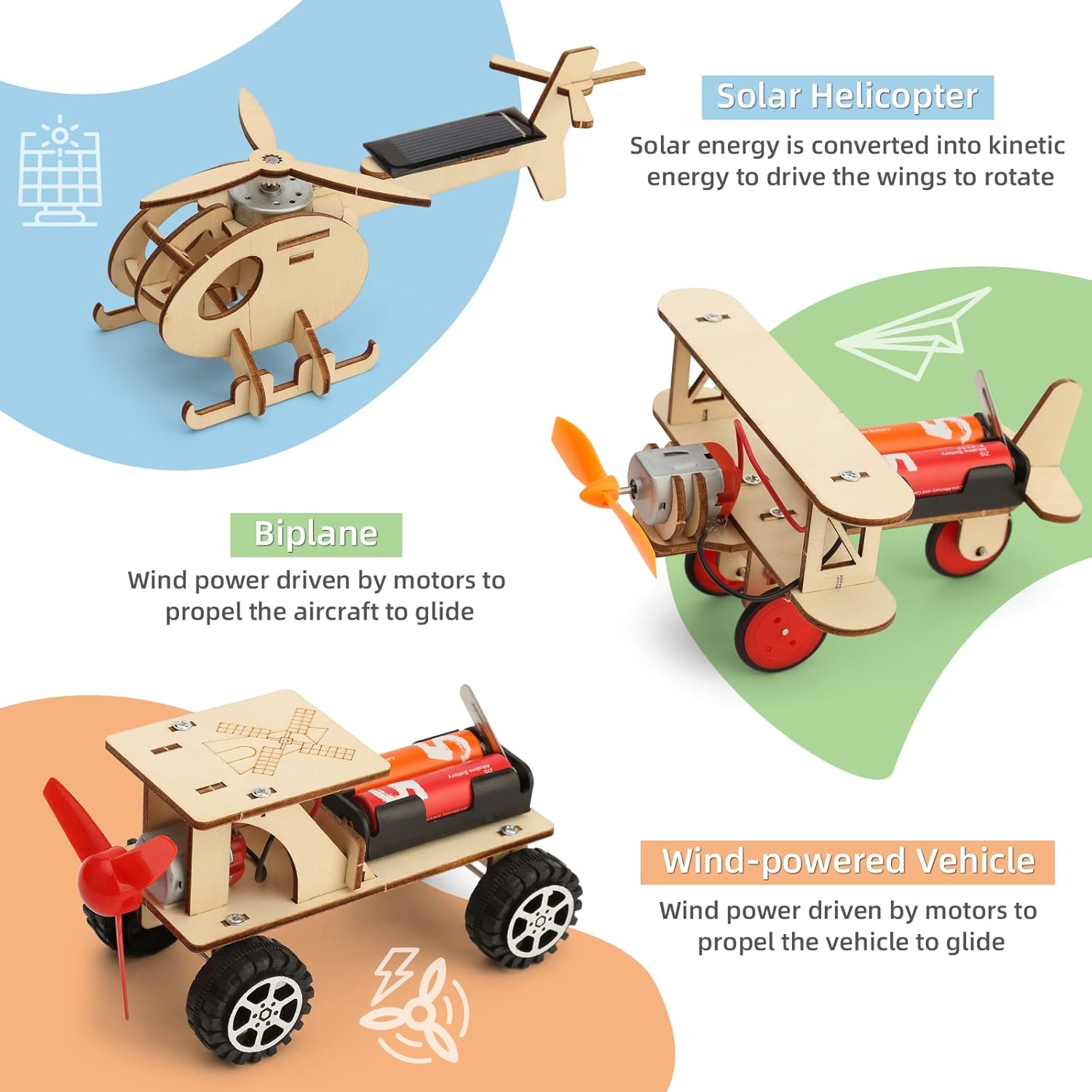 STEM Builder Kits for Boys 7-13: Wood Model Cars and More